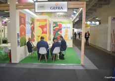 The stand of Greek produce exporters Gefra, while staff was in a meeting.